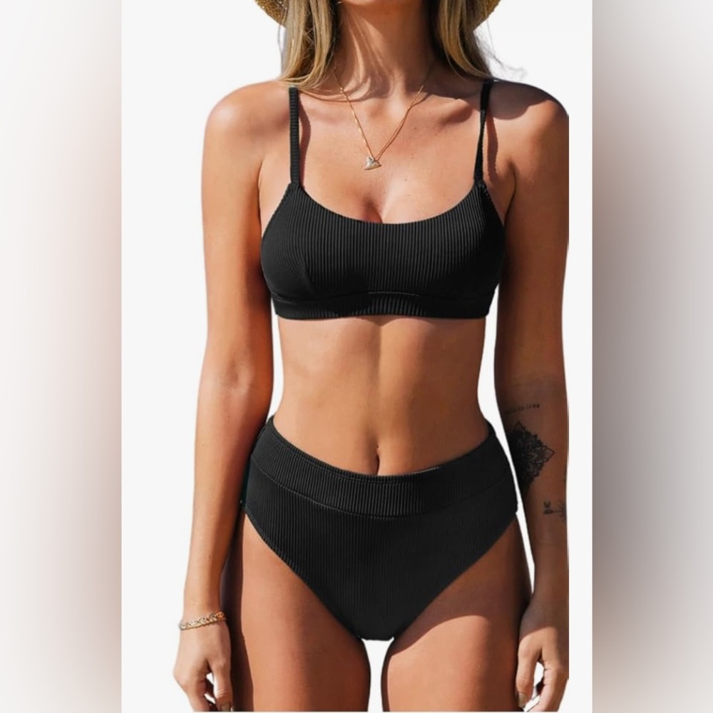 Cupshe Black Classic Bikini Set S